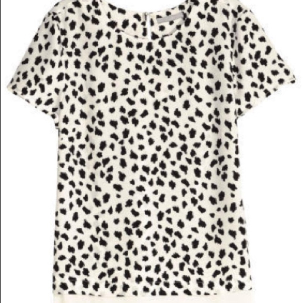 H&M Satin Spot Printed Blouse NWOT
